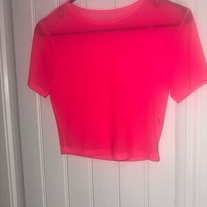 Sheer Neon Pink Top